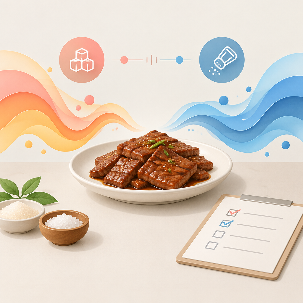 AI 생성 설명 이미지: 안산일동고기집 유니드정육식당 | 양념갈비의 달큰함과 짭짤함을 따로 표현하는 체크리스트